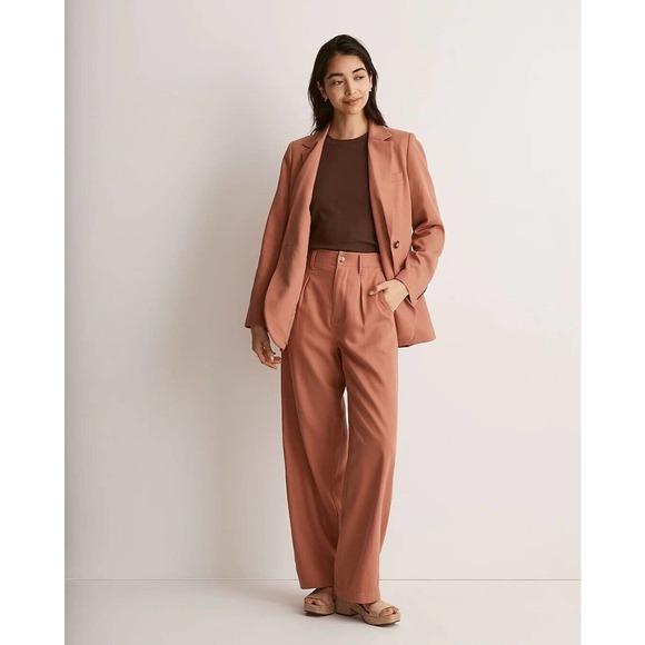 Madewell Pants - Madewell The Neale Straight-Leg Pant Drapeweave Dried Rose Womens SZ 6 High Rise